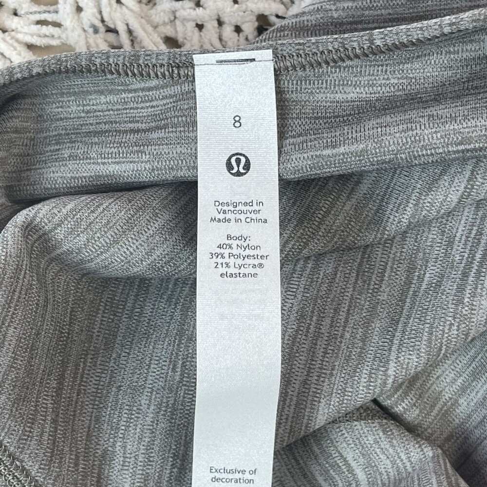 Lululemon Align Long Sleeve Crop Top Womens 8 Heathered Gray V-Neck Fabric NEW - Picture 2 of 9